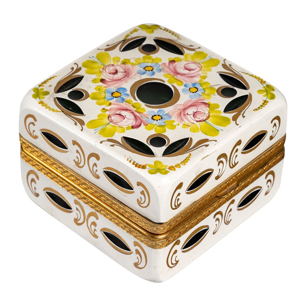 A Late 19th Century Opaline Overlay Jewelry Box