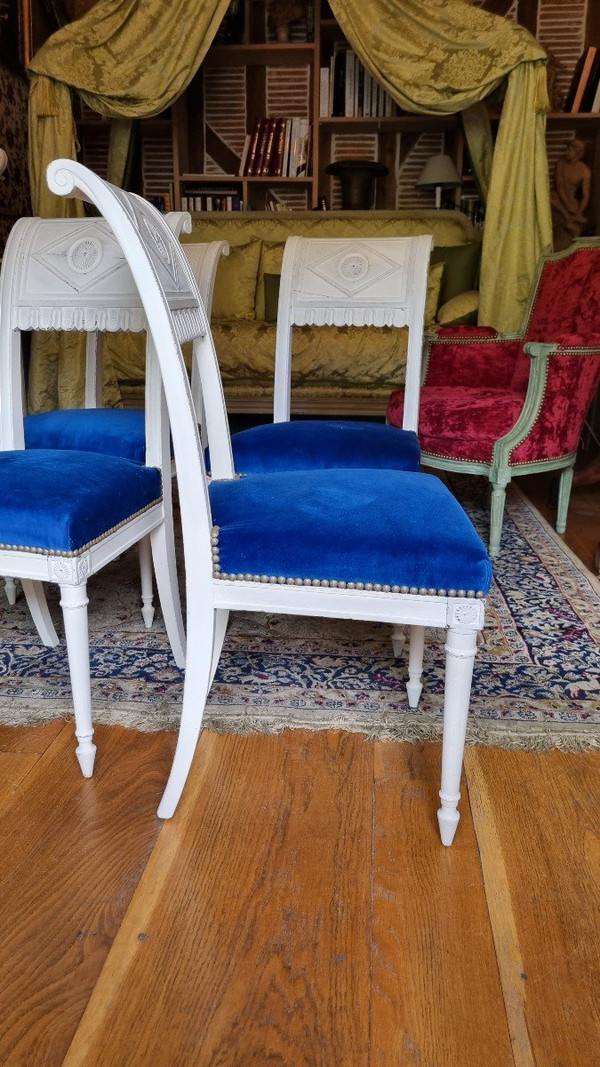 4 Chaises Directoire Attribuées à Henri Jacob