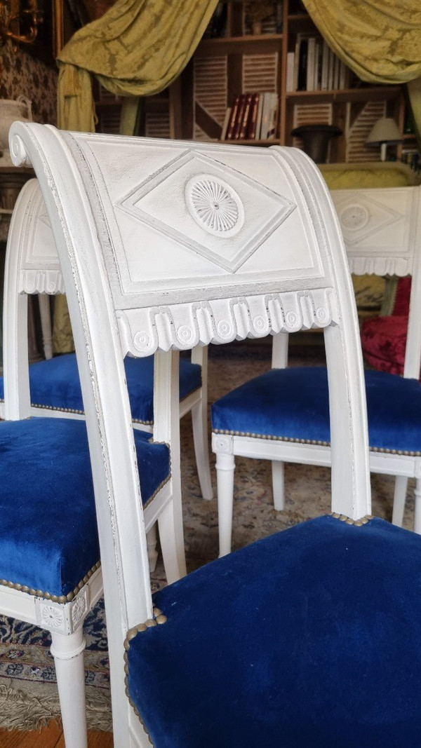 4 Chaises Directoire Attribuées à Henri Jacob