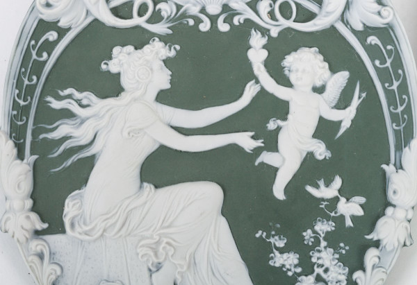 Coppia di Piatti in Porcellana Stile Wedgwood, Fine XIX Secolo