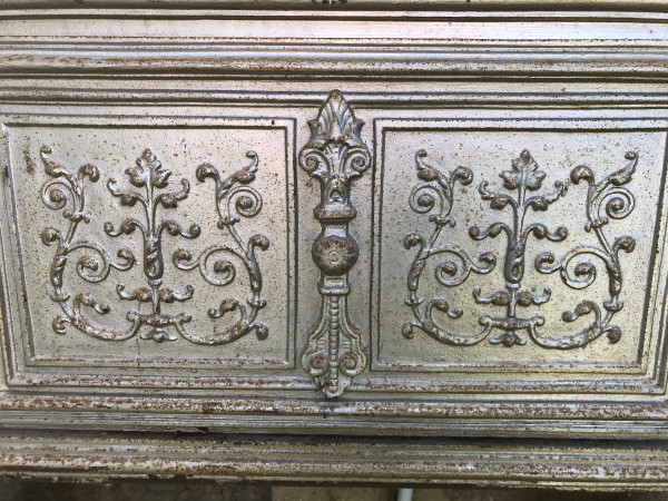 Joli décor de cheminée Prussienne en fonte d'époque 19 ème 