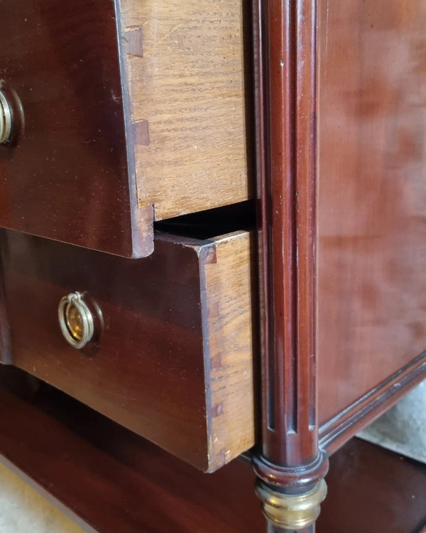 Cassapanca in stile Luigi XVI, in mogano, timbrata dalla Maison Mailfert