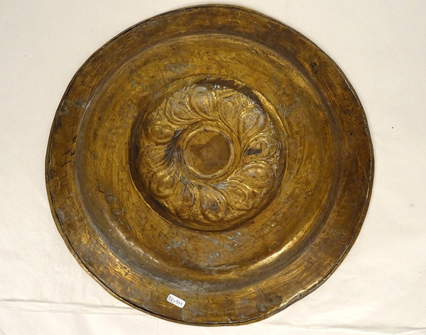 Offering Dish Gothic Brass Rosette Nuremberg Germany 17th Century