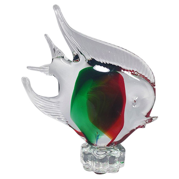 1960 Sculpture de poisson  en verre de Murano. Fabriqué en Italie