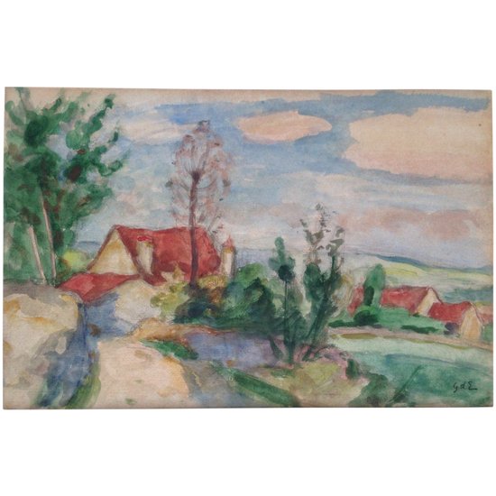 Georges d'Espagnat (1870-1950) - Südliche Landschaft - Aquarell