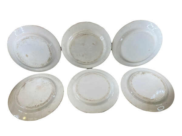 6 assiettes militaire Napoleon garde Nationale Creil Montereau 19eme rare