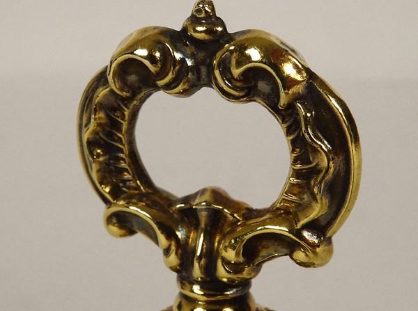 Cloche Clochette de Table Argent Vermeillé Minerve Monogramme 102,61gr XIXè