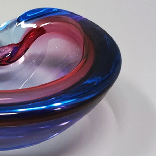 1960 Amazing Blue and Pink Ashtray/Empty Pocket By Flavio Poli for Seguso