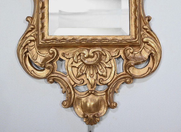 Miroir Louis XV en Bois Doré, Rocaille – 2ème partie XIXe