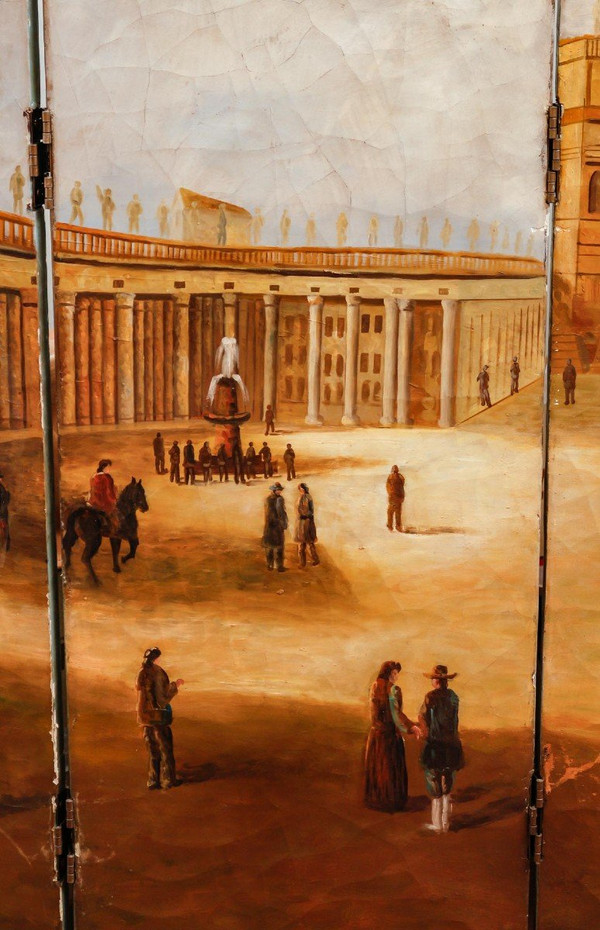 Important Screen Representing Saint Peter's Square In Rome