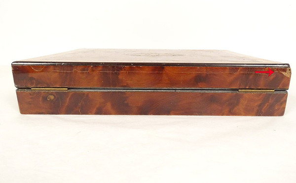 Gift Box Game Box Marquetry Magnifying Glass Amboyna Rose Wood Napoleon III Tokens