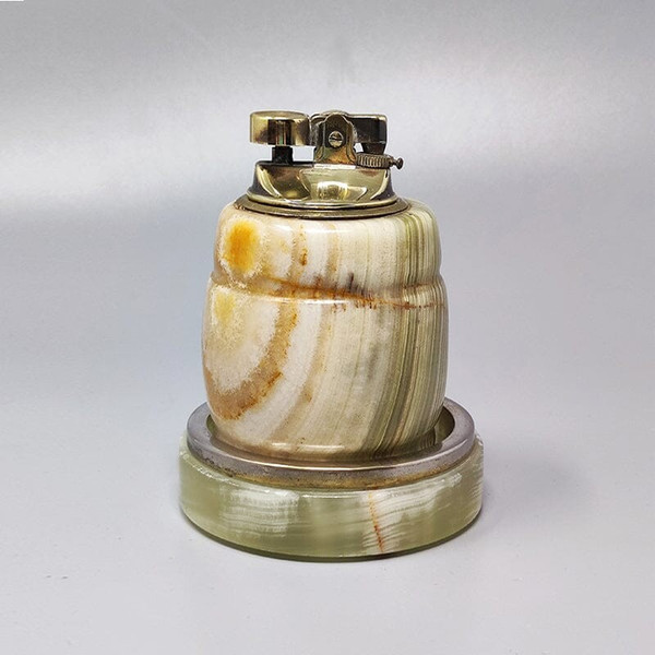 1960 Magnificent Onyx smoking set. Made in Italy