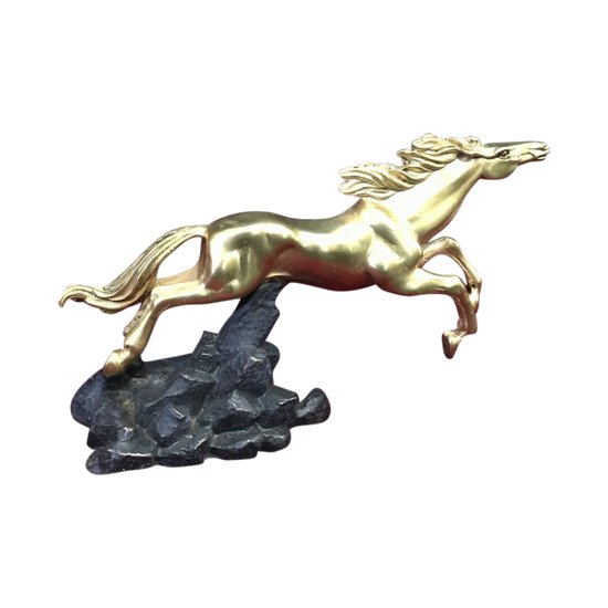 Cavallo In Bronzo Dorato Doppia Patina XX