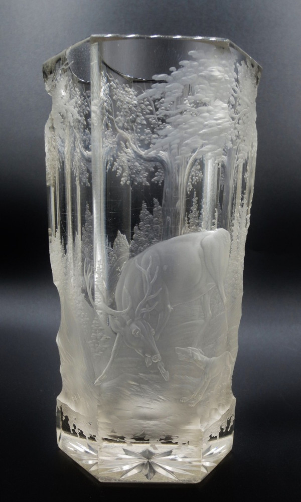 Gobelet en cristal de Bohème, XIXe siècle. 