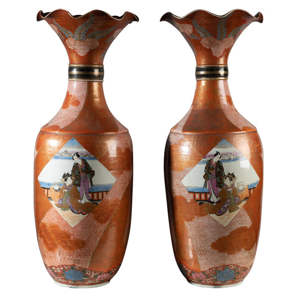 Large Japanese porcelain vases, late 19th century