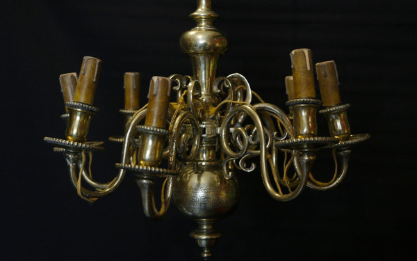 Lampadario ebraico in bronzo, XVIII secolo