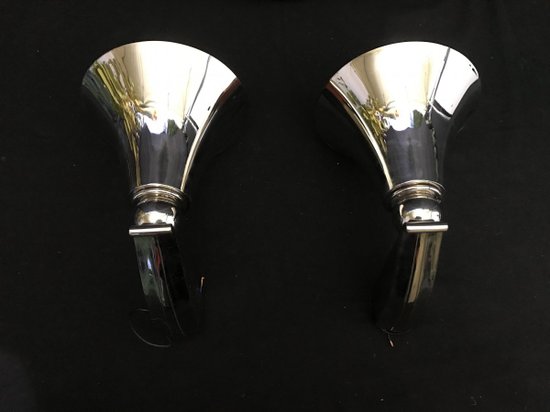 Pair Lamp Wall Lamp Chrome Bronze Modern Style 1930