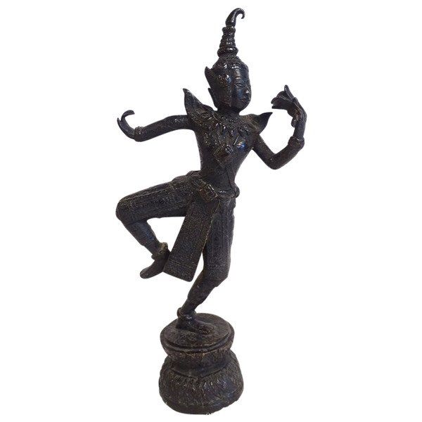 Skulptur Bronzestatuette Tänzerin Apsara Khmer Kambodscha Thailand 19