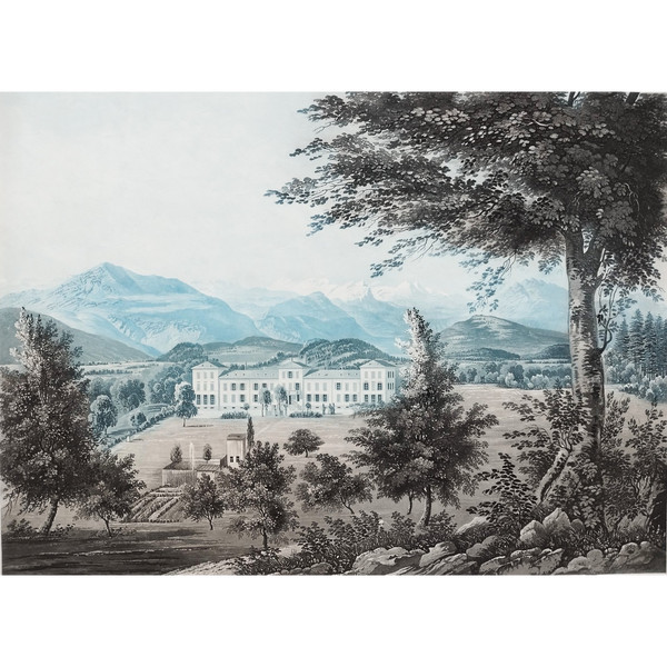  Albisbrunn Canton Of Zürich Switzerland Mountain Landscape Engraving 19th