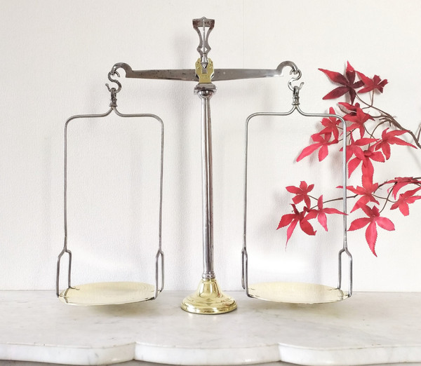 Old Justice Scales In Steel And Brass 19th