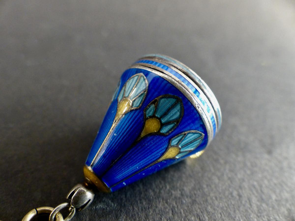 Chatelaine Watch In Gold Vermeil Enamel Art Deco Period