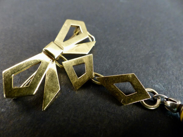 Chatelaine Watch In Gold Vermeil Enamel Art Deco Period