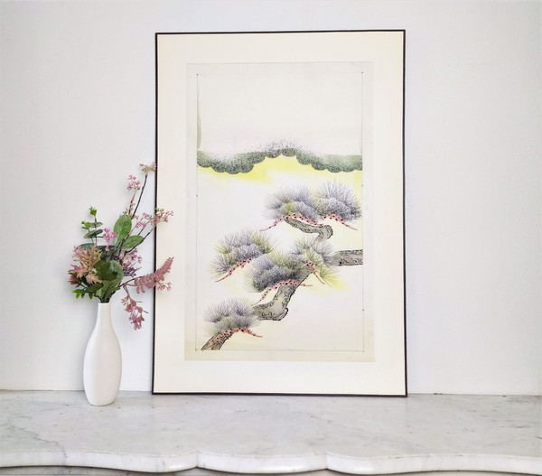 Progetto tessile acquerello per kimono giapponesi