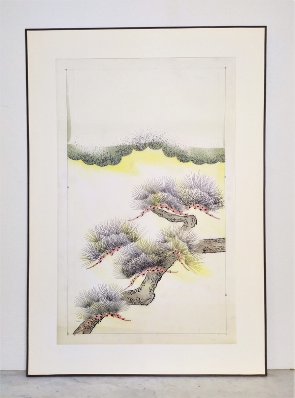 Progetto tessile acquerello per kimono giapponesi