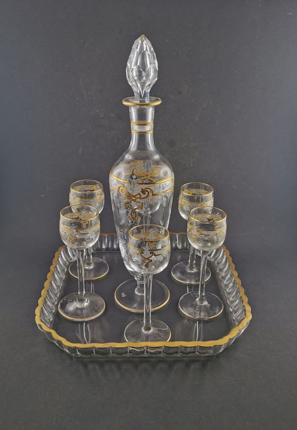 Servizio da liquore in cristallo di Saint Louis, fine del XIX secolo