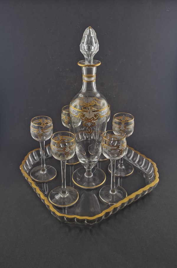 Servizio da liquore in cristallo di Saint Louis, fine del XIX secolo