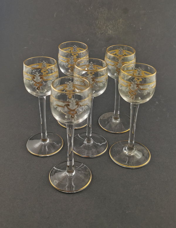 Servizio da liquore in cristallo di Saint Louis, fine del XIX secolo