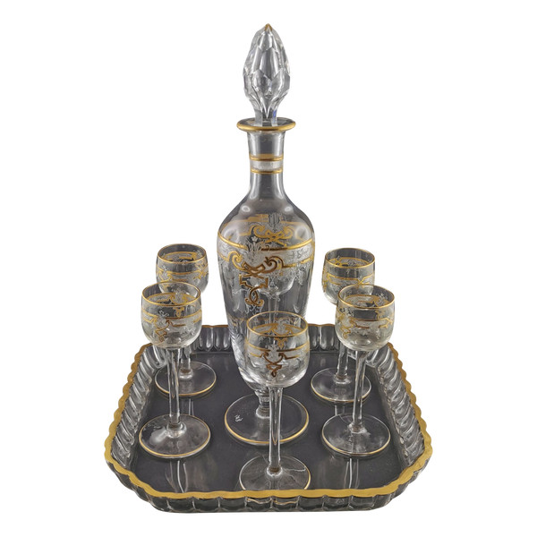 Servizio da liquore in cristallo di Saint Louis, fine del XIX secolo