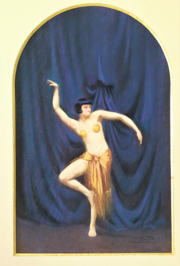  Ballerini di Revue pastello di J.Mutin Art Deco