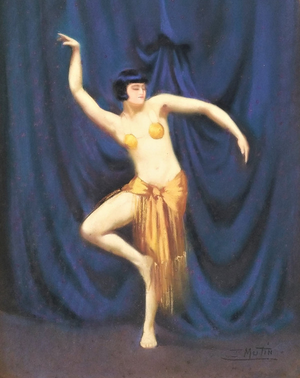  Ballerini di Revue pastello di J.Mutin Art Deco