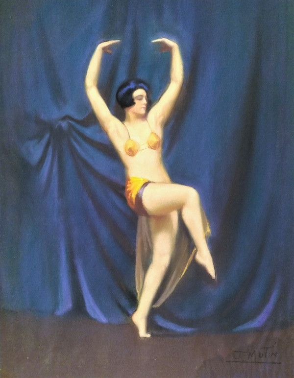  Ballerini di Revue pastello di J.Mutin Art Deco