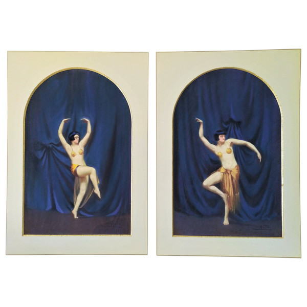  Ballerini di Revue pastello di J.Mutin Art Deco