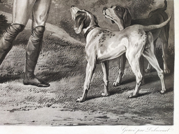 Hunting Engraving by Debucourt After Carle Vernet