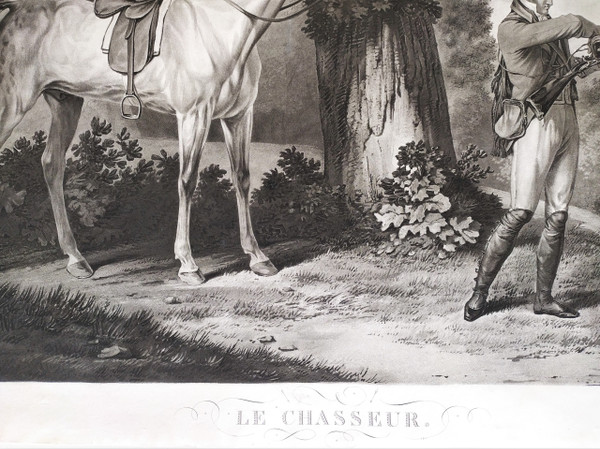 Hunting Engraving by Debucourt After Carle Vernet