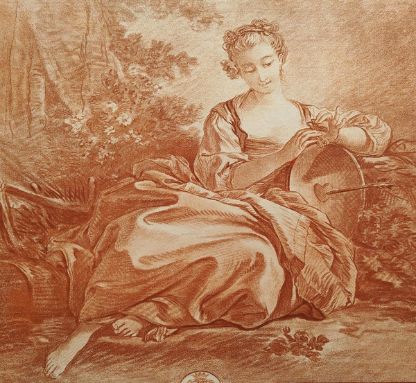 Engraving Pastoral Scene after François Boucher 18th