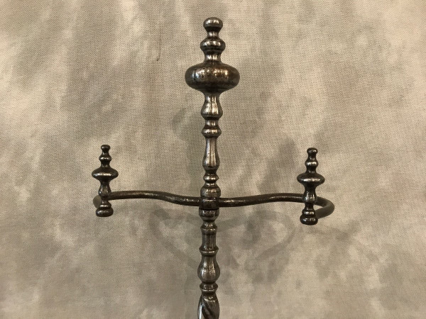 Serviteur de cheminée ancien en fer et fonte d'époque 19 ème 