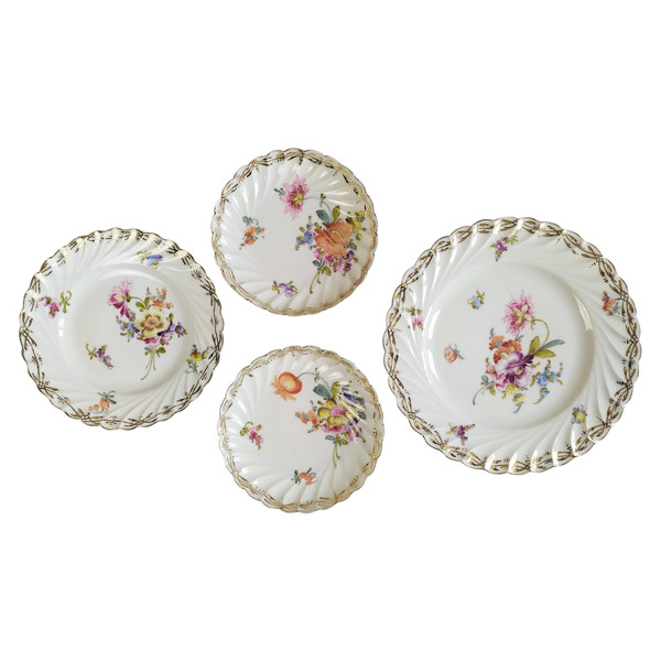 19th Century Hand Painted Saxony Porcelain Plates