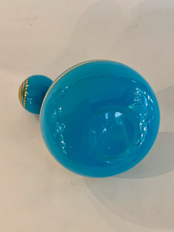 Flacon En Opaline Turquoise Desvignes