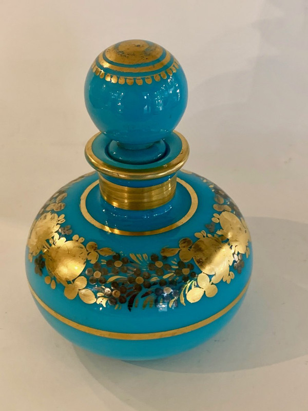 Flacon En Opaline Turquoise Desvignes