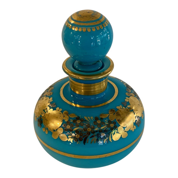 Flacon En Opaline Turquoise Desvignes