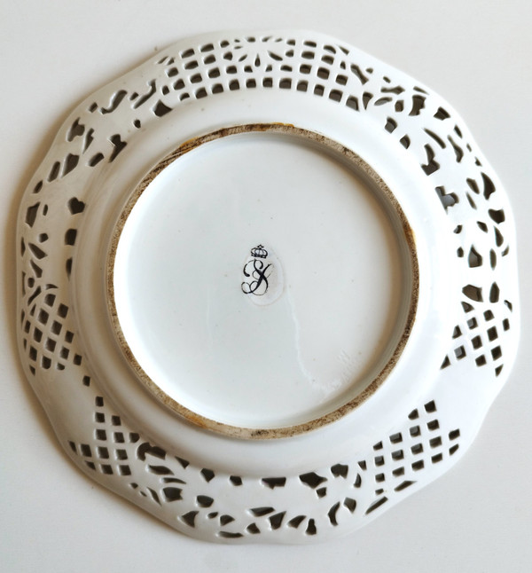 Potschappel Dresden Porcelain Openwork Plates 19th c