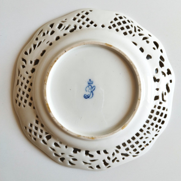 Potschappel Dresden Porcelain Openwork Plates 19th c