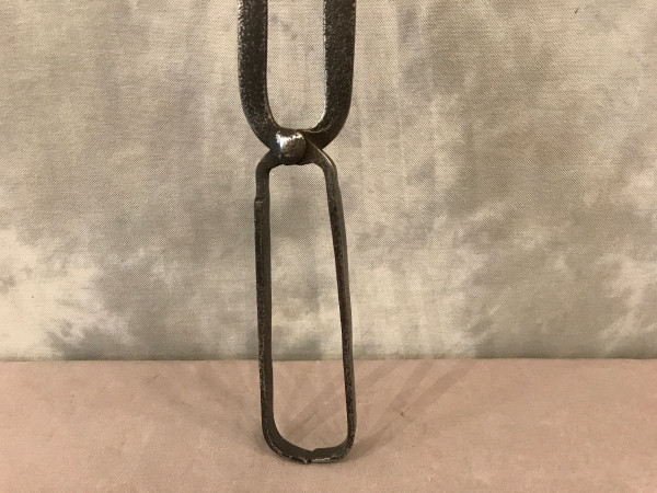 Beautiful large log tongs iron and bronze arm tongs from the late 18th century
