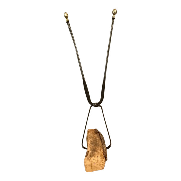 Beautiful large log tongs iron and bronze arm tongs from the late 18th century