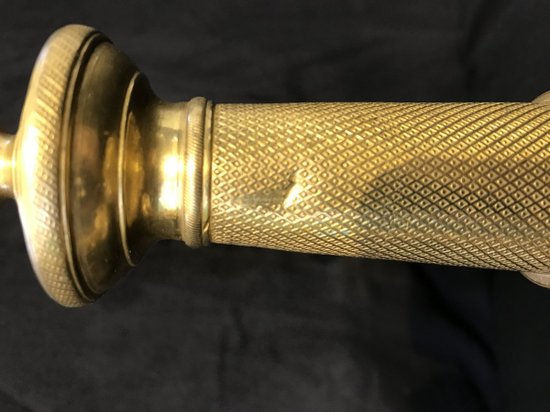 Coppia Candelieri Coppia nell'antica lampada in bronzo dorato del XIX