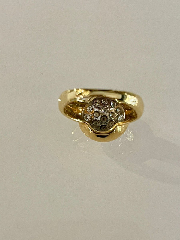 Anello a sfera con pavé di diamanti